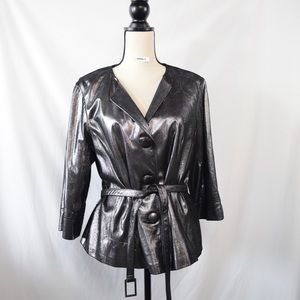 #63 Lafayette 148 metallic blazer. 100% leather